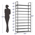 10-Tier Wide Shoe Rack with Side Handles