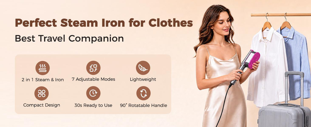 2-in-1 Handheld Garment Steamer & Travel Iron image 11