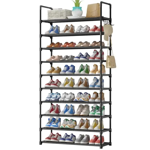 10-Tier Wide Shoe Rack with Side Handles image 2