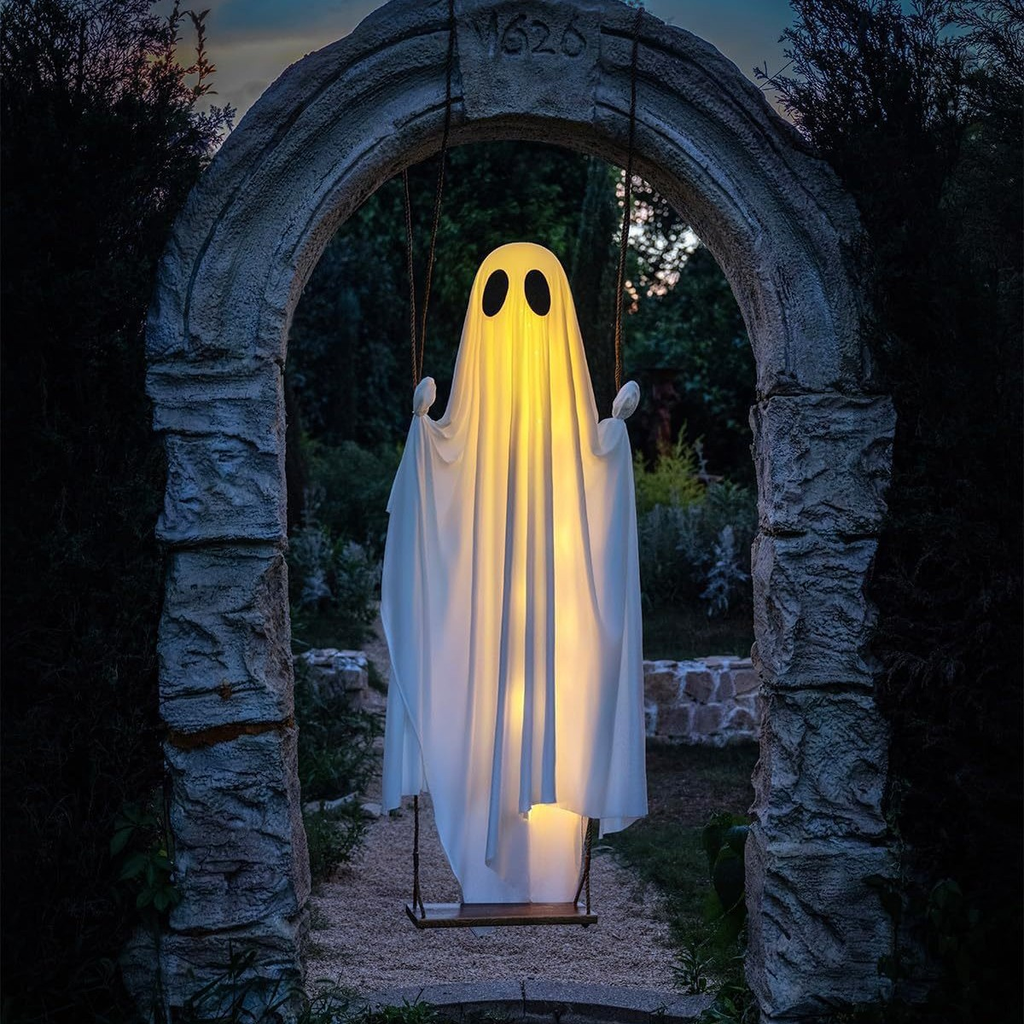 Remote-Controlled Glowing Swing Ghost – 8-Mode Halloween Outdoor Hanging Decor image 3