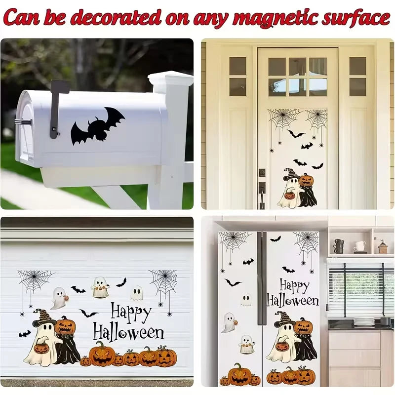 Happy Halloween Garage Door Magnet Set – Ghosts, Pumpkins, Bats & Spider Webs image 4
