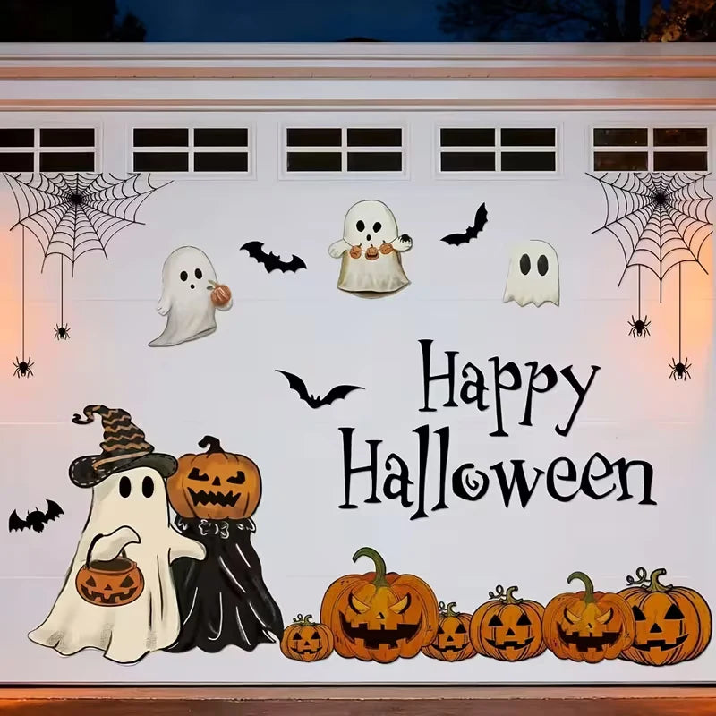 Happy Halloween Garage Door Magnet Set – Ghosts, Pumpkins, Bats & Spider Webs image 6