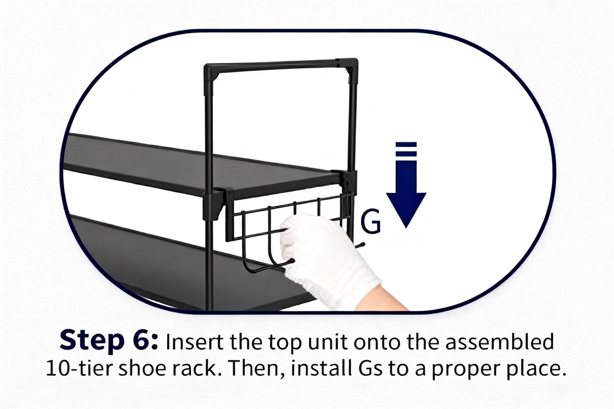 10-Tier Wide Shoe Rack with Side Handles image 10