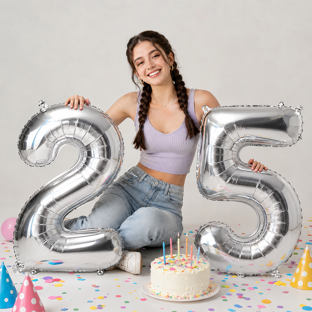 Silver Number Foil Balloon image 3