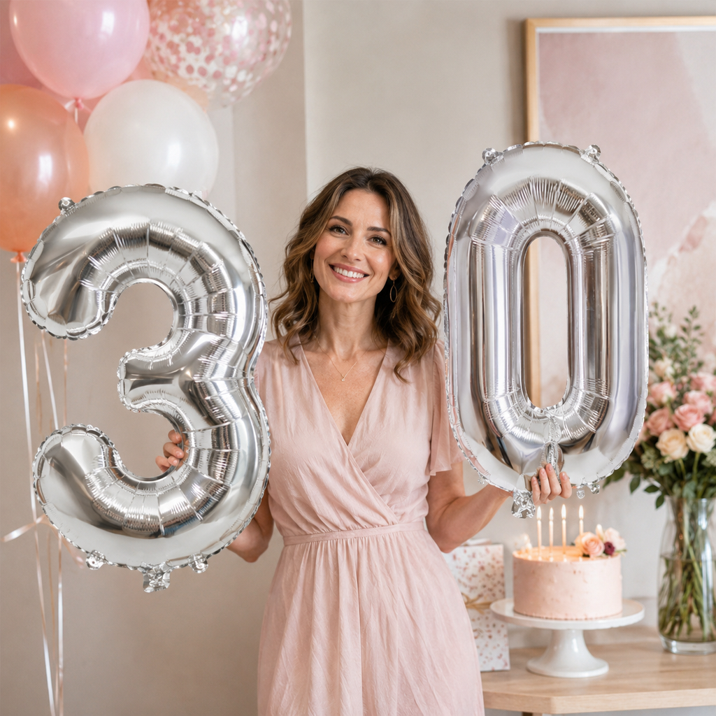 Silver Number Foil Balloon image 4