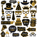 Black & Gold Birthday Photo Booth Props Kit