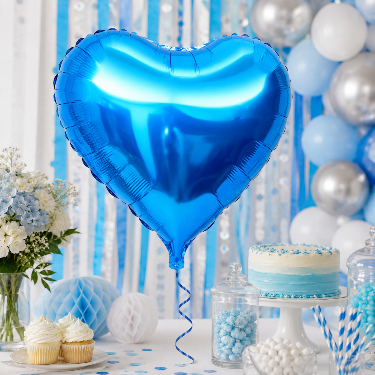 Metallic Heart Foil Balloons image 4