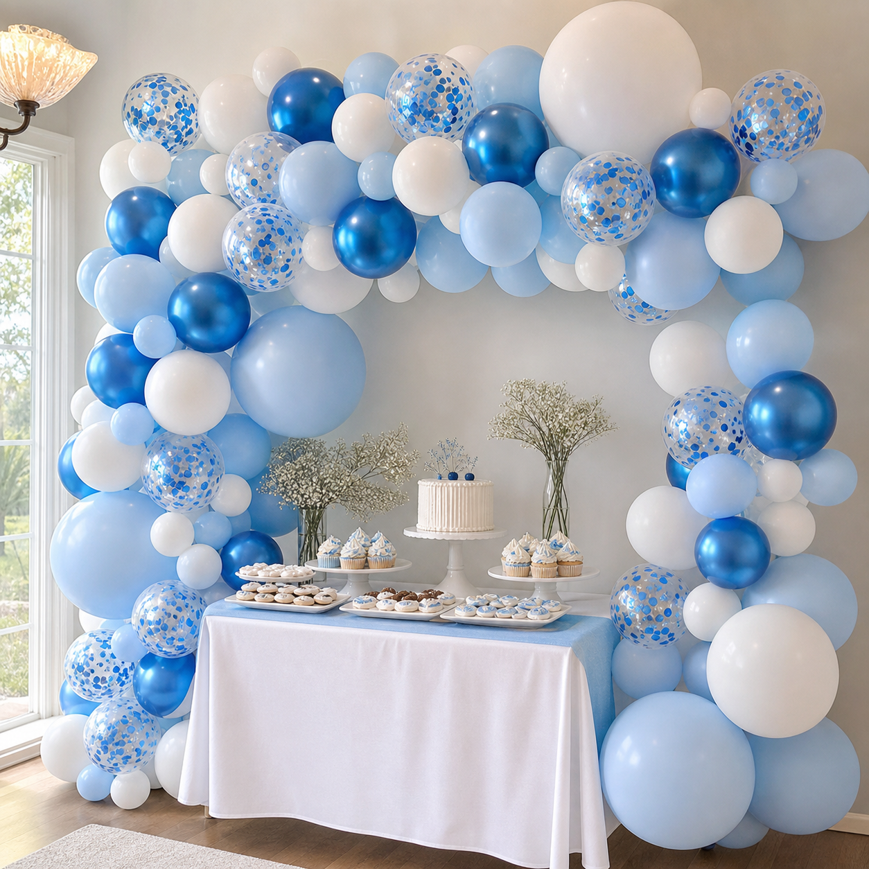 Blue & White Balloon Garland Arch Kit