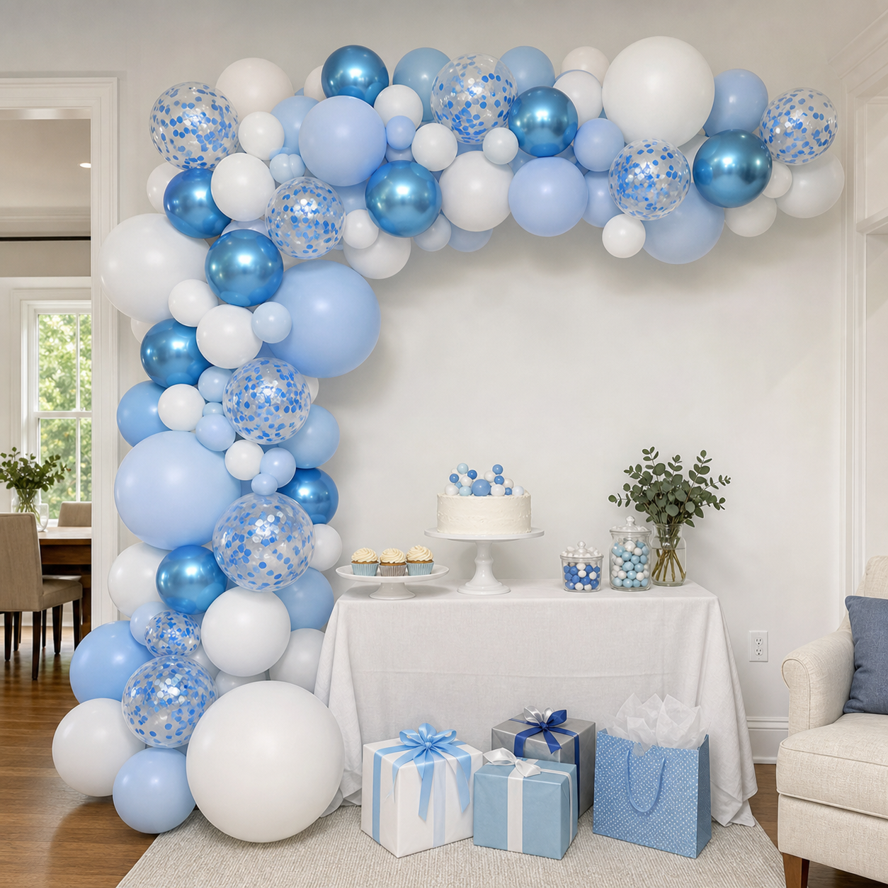 Blue & White Balloon Garland Arch Kit image 2