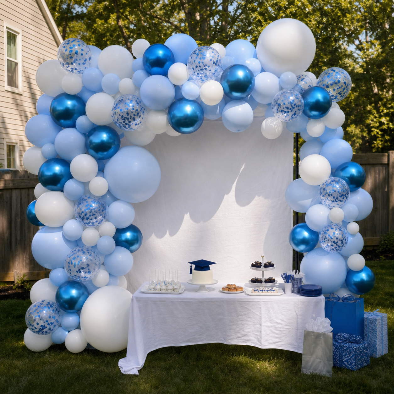 Blue & White Balloon Garland Arch Kit image 3