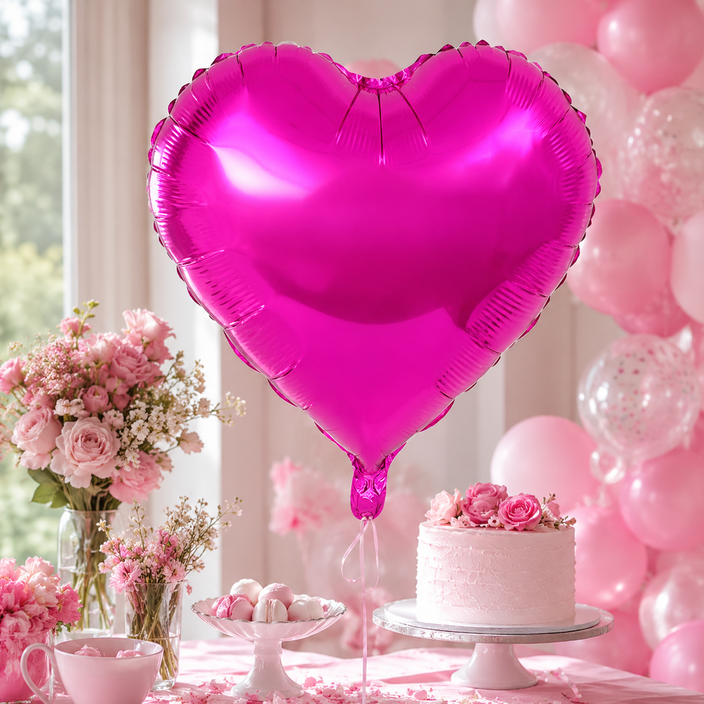 Metallic Heart Foil Balloons image 2