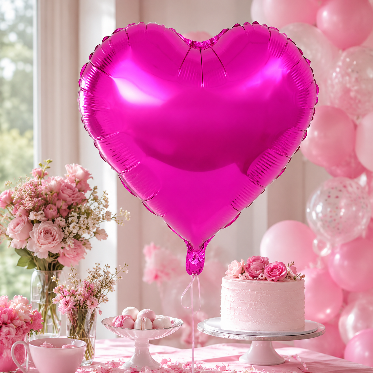 Metallic Heart Foil Balloons image 2