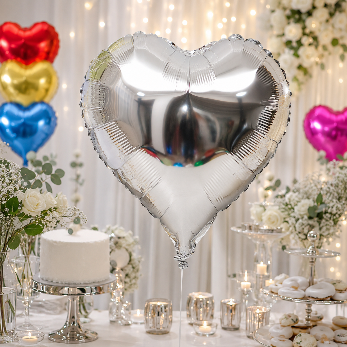 Metallic Heart Foil Balloons image 8