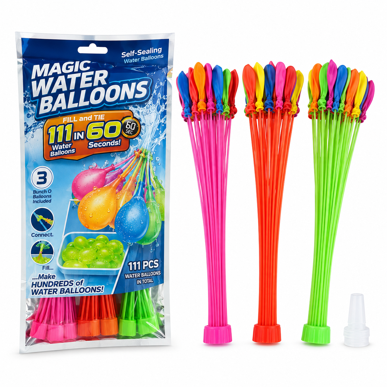 111-Pack Rapid-Fill Self-Sealing Water Balloons